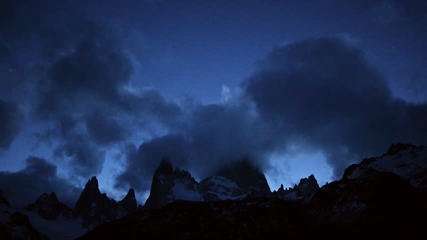 Mount Fitzroy time lapse at night