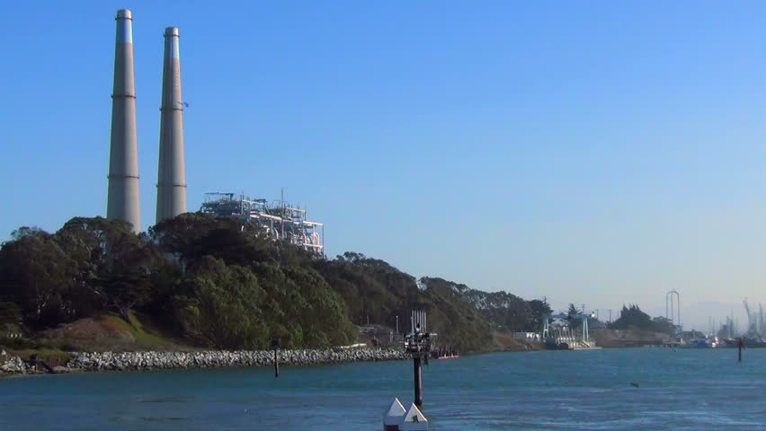 Factory by the ocean