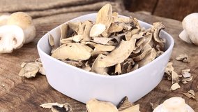Rotating Dried Mushrooms (seamless loopable 4K UHD footage)