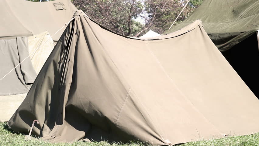 World War Two - American Tent in United states army base V1