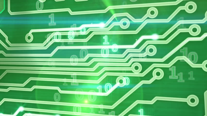 Green Circuit Board Providing Signals Stock Footage Video 100 Royalty