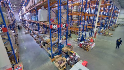 A top view on a warehouse operational routine. 