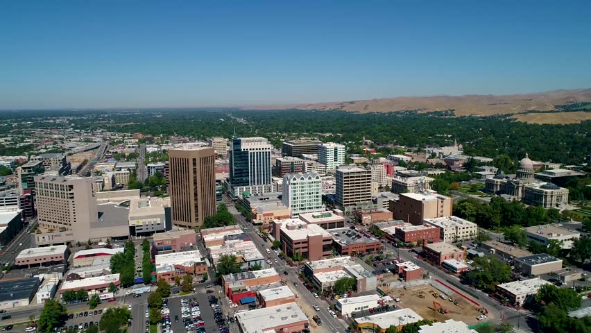 City skyline buildings that make up the city of Boise Idaho