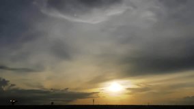 Dramatic atmosphere Time lapse footage video clip of beautiful sunset sky and clouds.

