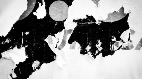 Old posters black and white abstract grunge texture wall  backdrop placard / Seamless loop collage paper slideshow background 