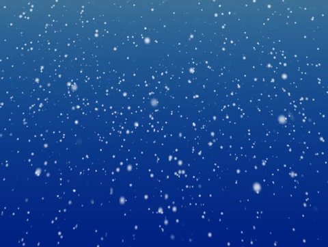 Winter snow gently falls over a blue background.