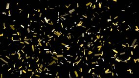 Confetti with alpha channel! Pre-keyed, background is transparent. Loopable. ProRes 4444 with transparency so you can put this confetti over top of anything. Shiny gold confetti fall, clears frame - Powered by Shutterstock - Get 15% off with code: PIKWIZARD15