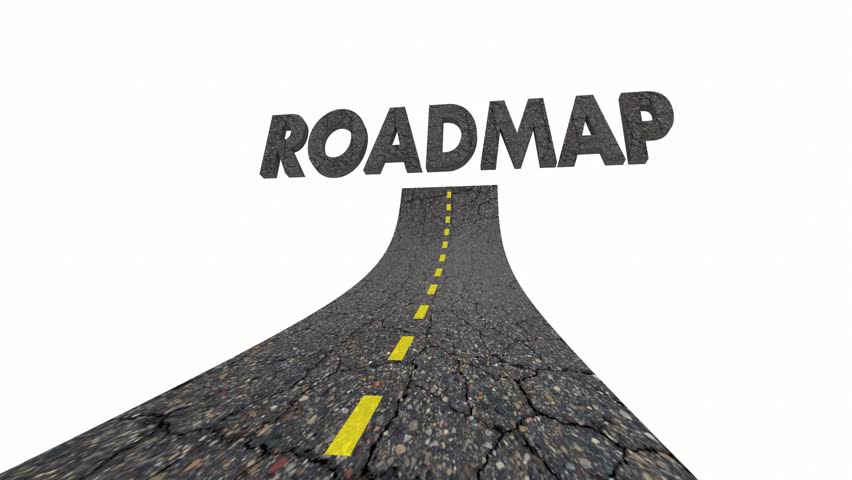 Road map travel goal route destination words 3d illustration