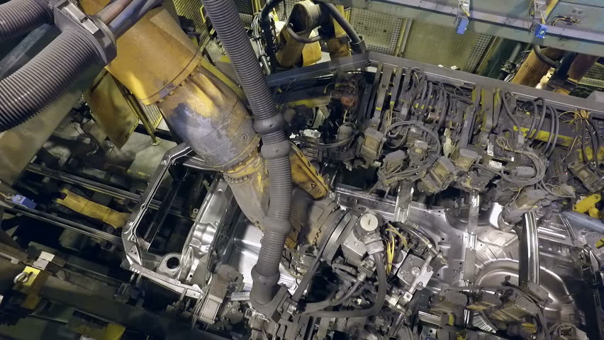 Top panorama of making car body by robots on a car factory | Shutterstock HD Video #30099526
