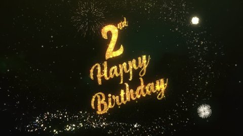 2th Happy Birthday Greeting Text Made Stock Footage Video (100% Royalty ...