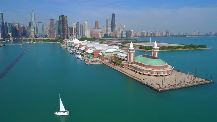 Aerial tour Chicago 4k 60p