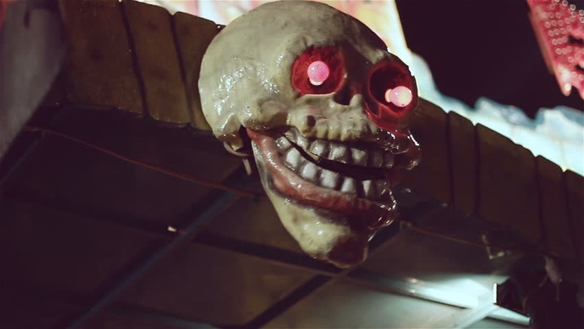 Artificial skull in amusement park