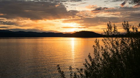 Time lapse over lake Coeur d'Alene in Idaho