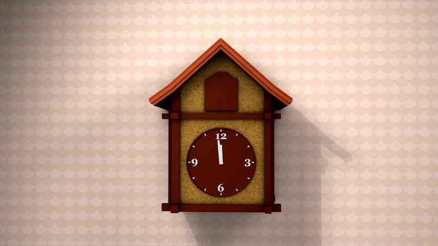 Cuckoo clock, front view with alpha matte.

