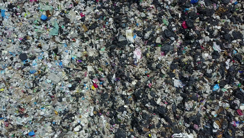 4K Aerial over landfill full of trash Royalty-Free Stock Footage #30117673