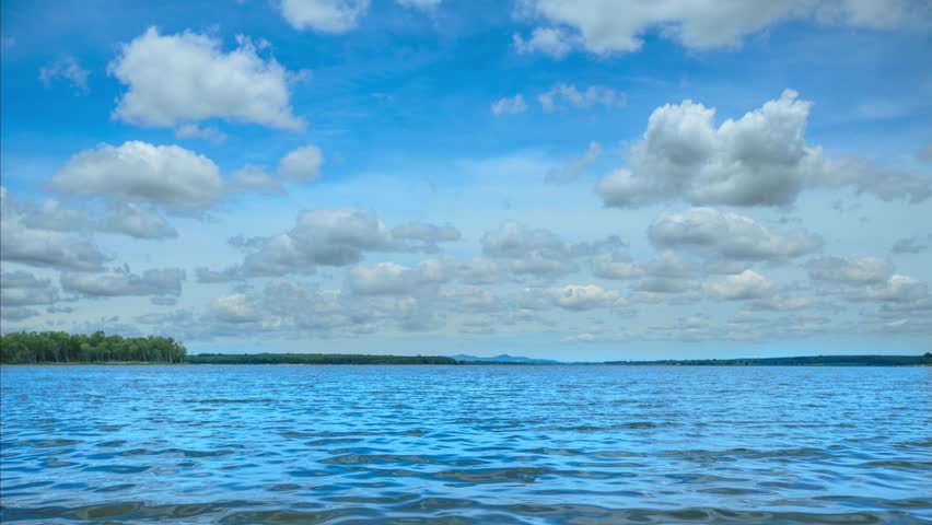 Time lapse cloudy is moving over Dog Grai reservoir in Ra-yong, Thailand