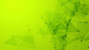 Abstract green tech low polygons comminication motion design. Seamless looping. Video animation Ultra HD 4K 3840x2160