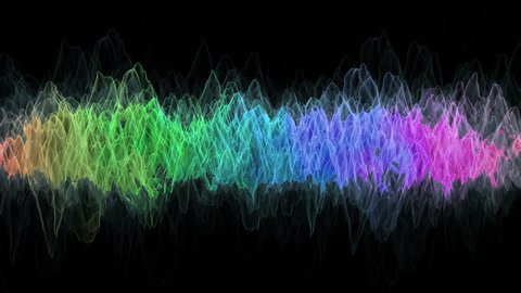 Colored frequency graph.
Loop ready animation of changing digital wave.