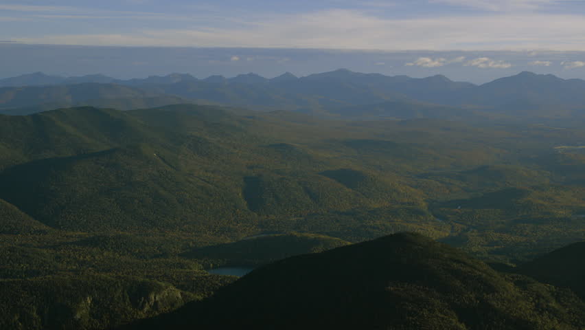 Scenic view of the Adirondack high peak mountains.