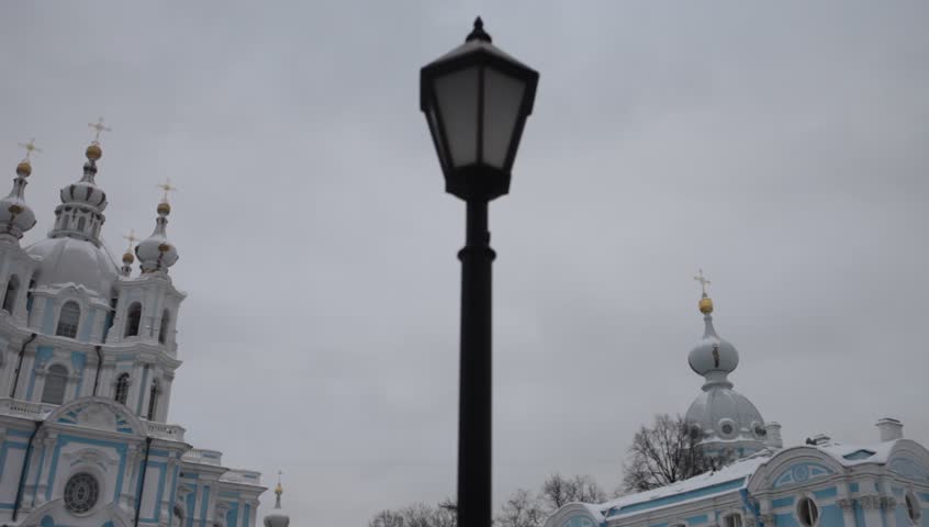 Russia. Winter Saint Petersburg. Smolny Cathedral