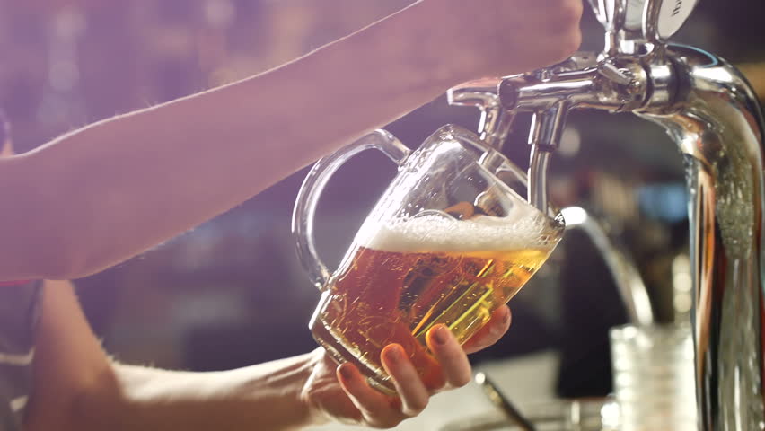 Craft beer poured into a glass.