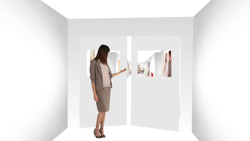 Animation of anutritionist presenting different videos of healthy life