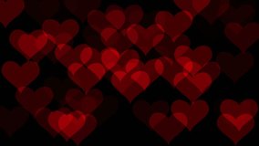 Abstract bright red hearts motion graphic animation background. Valentines Day graphic design 4K 