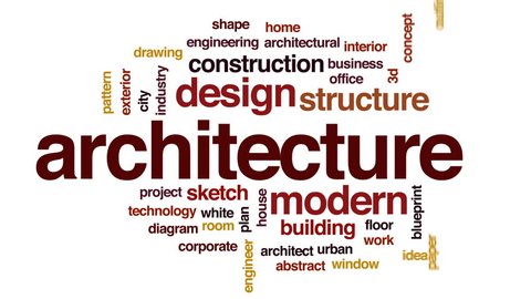 Architecture Animated Word Cloud Text Design Stock Footage Video (100% ...