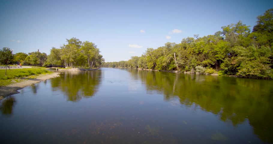 Downtown Mishawaka Indiana Bridge And River