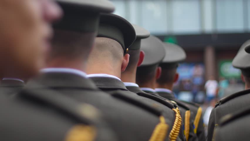 Military men at formation