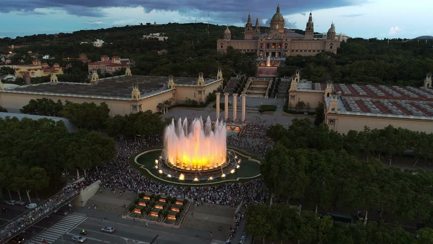 Magic Fountain in the night, Barcelona, Spain