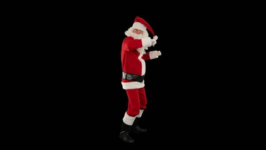 Santa Claus Dancing against Black, Dance 3