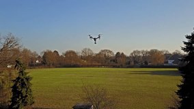 Following the flying multicopter drone