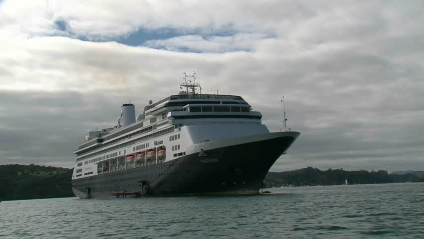 NAPIER, NEW ZEALAND - CIRCA FEBRUARY 2012: Overseas cruise ship approaching the