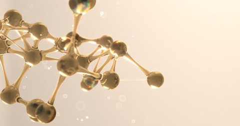 Molecule or atom nano research chemical concept. seamless Loop animation 8k 4k UHD.Beautiful seamless looped animation fo rotating molecule or atom