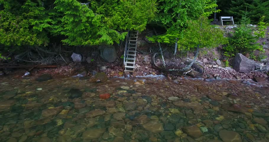 The high water along the shores of Lake Superior is clean, clear and cold.
