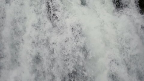 Slowmotion of Gullfoss waterfall close up in Iceland in wintertime
