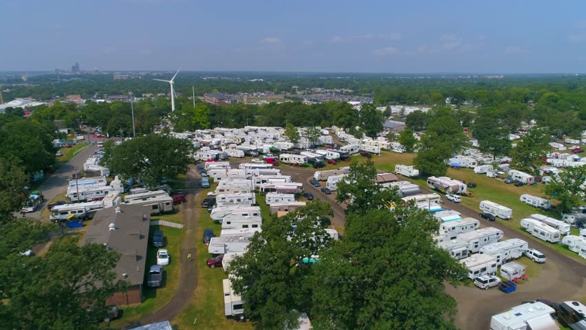 Aerial trailer parking Iowa State Fair