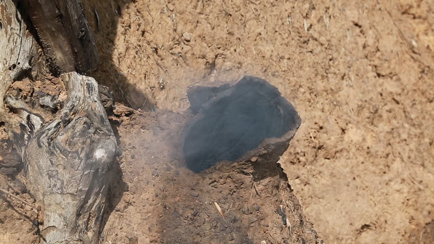 Smoke out of the hole large hole