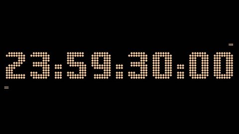30 second Happy new year 2018 countdown in digital clock with Big number appear every second
