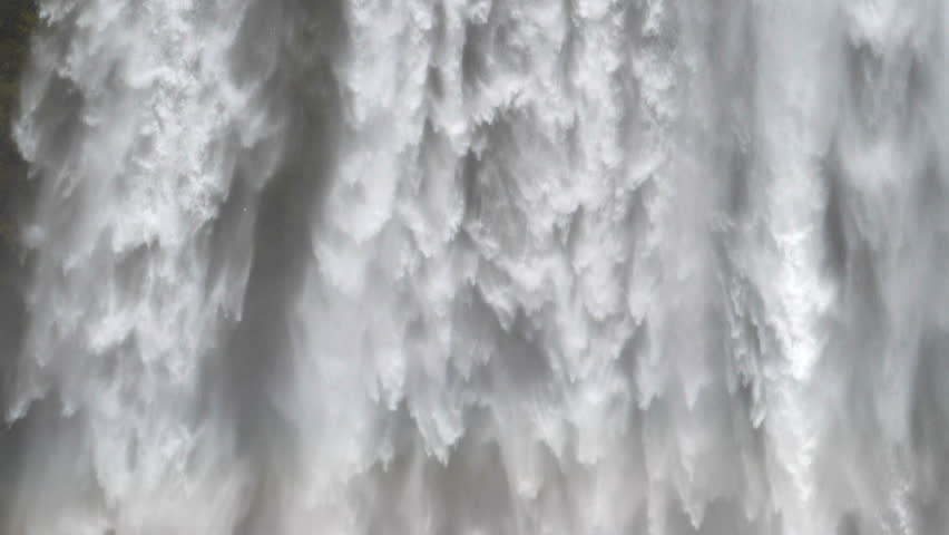 Waterfall close up slow motion, Skogafoss Iceland Royalty-Free Stock Footage #30235687