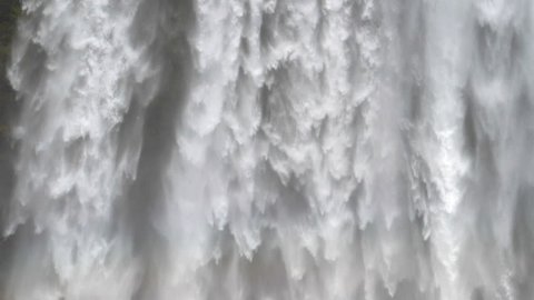 Waterfall close up slow motion, Skogafoss Iceland