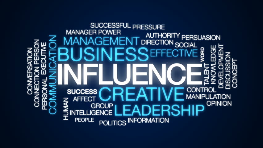 Influence Animated Word Cloud Text Design Stock Footage Video 100