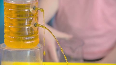 Special Yellow Liquid Coming Out Two Stock Footage Video (100% Royalty