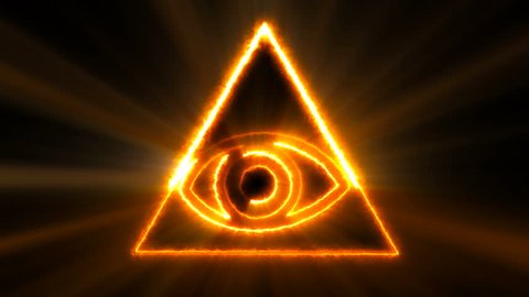 Abstract background with The Eye of Providence. Seamless loop digital backdrop. 3d rendering 스톡 비디오