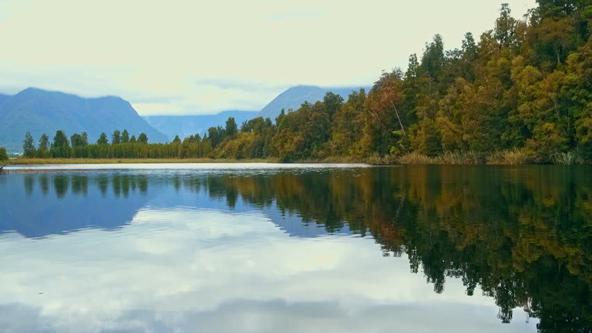 Lake Matheson, with the reflection in the water of Mt. Cook/Aoraki 