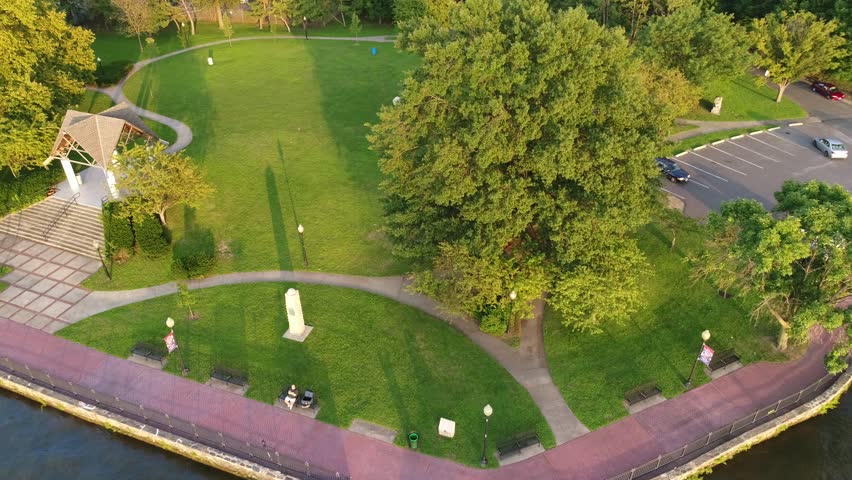 Aerial View of Delaware Riverfront Port City Gloucester New Jersey