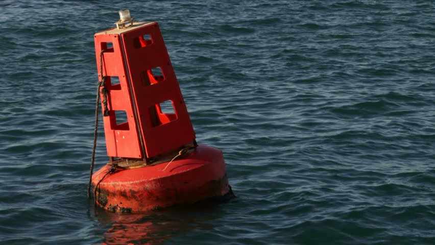 Floating Red Navigation Buoy On Stock Footage Video (100% Royalty-free ...