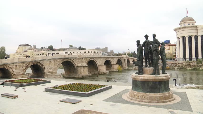 Macedonia Skopje Landmarks Stone Bridge