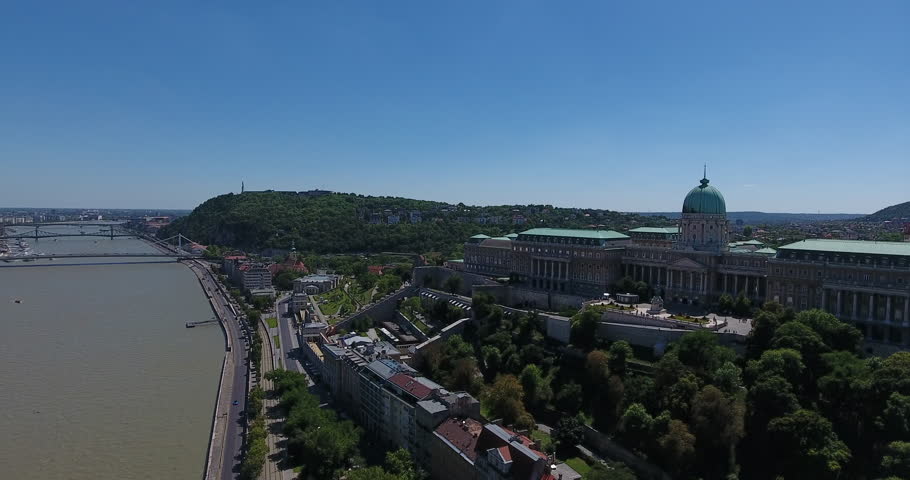 Buda Castle Aerial View Budapest Hungary Stock Footage Video (100% ...